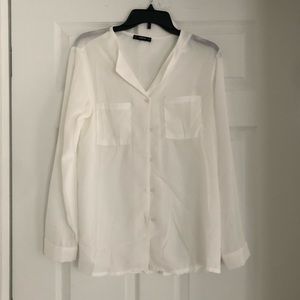White button-down blouse